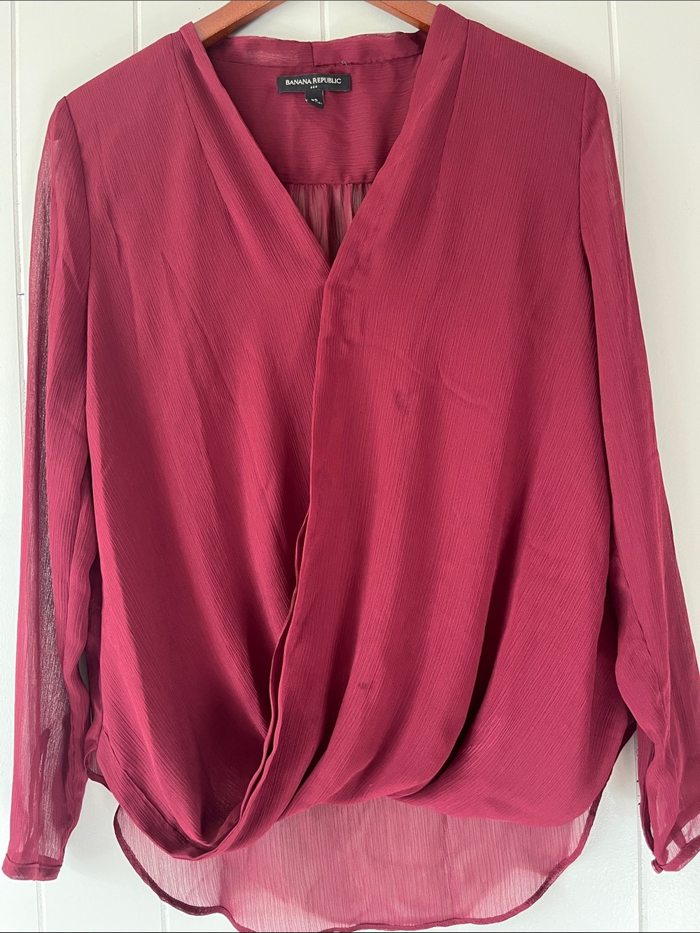 Banana Republic Raspberry Wrap-Front Blouse